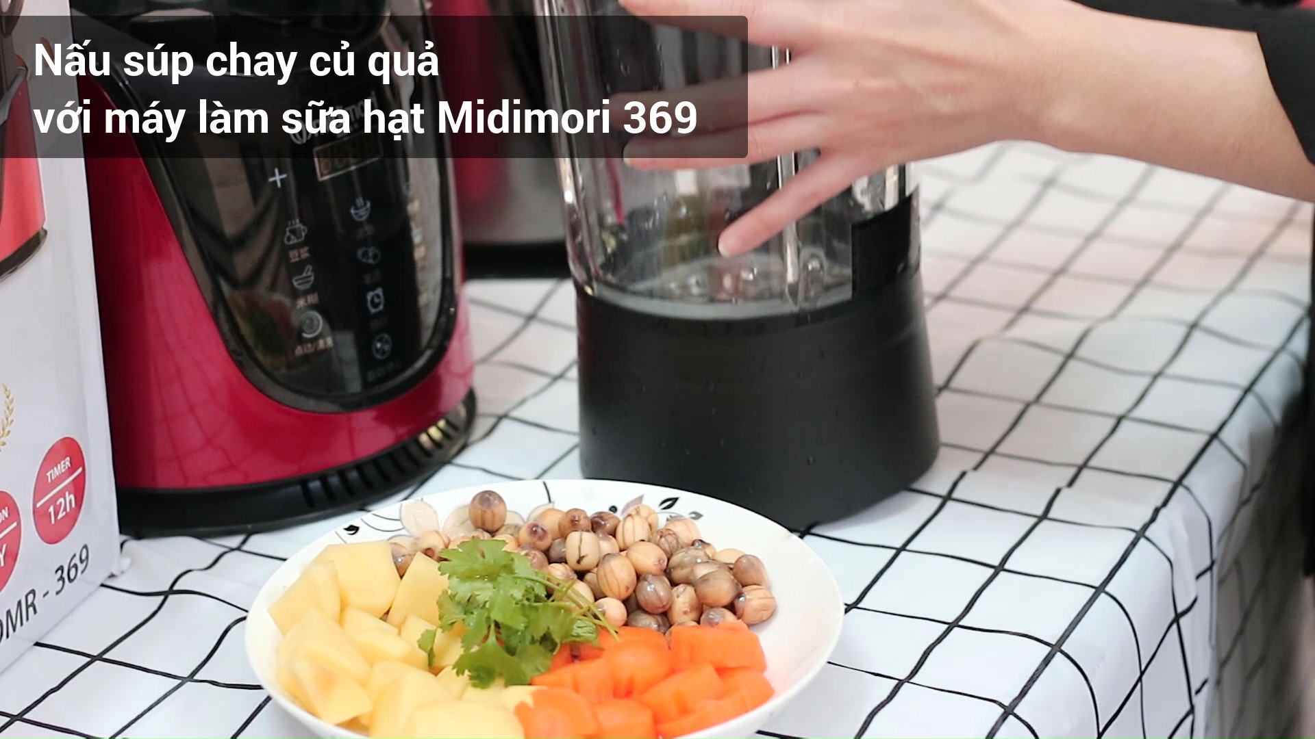 Làm soup CÀ RỐT - KHOAI TÂY với Máy Làm Sữa Hạt Midimori MDMR-369