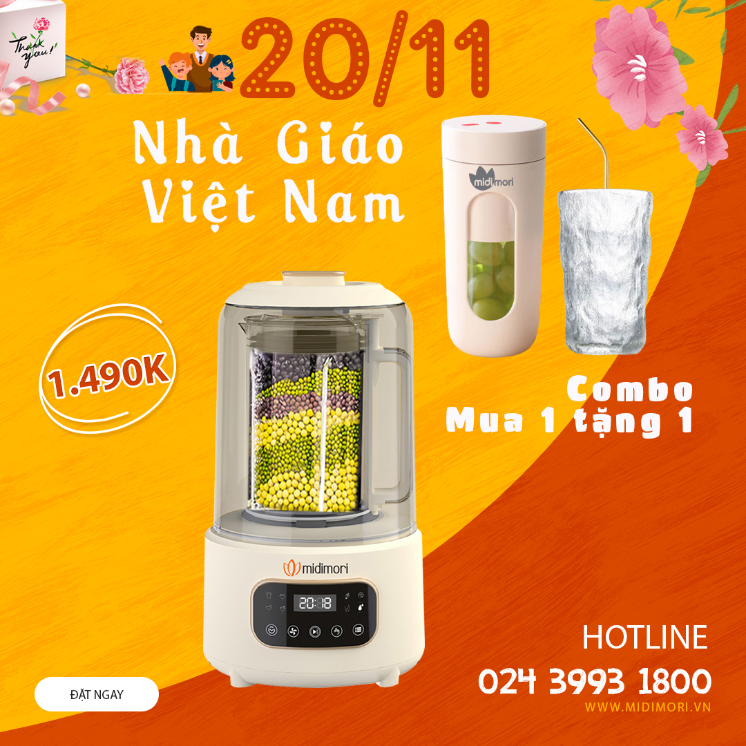 Mừng ngày nhà giáo Việt Nam 20/11: Húp trọn combo mua máy làm sữa hạt tặng máy xay sinh tố cầm tay</a>