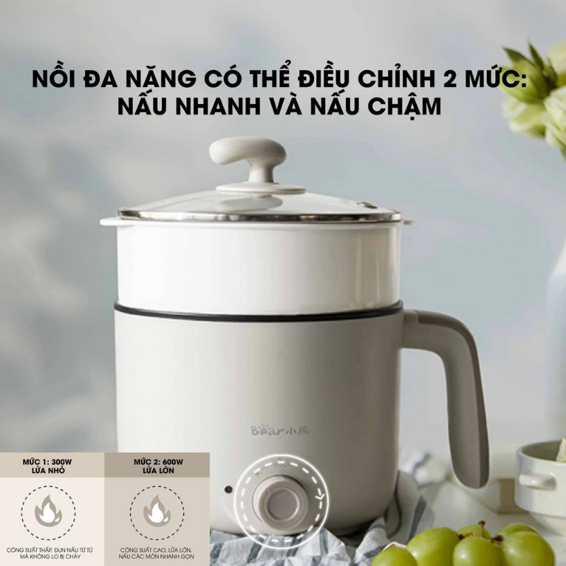 Top nồi hấp đa năng 2 tầng mini 3L giá tốt 2024