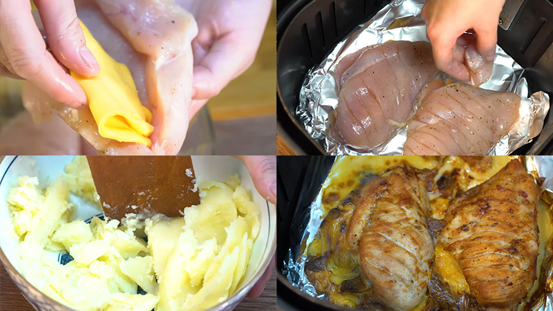 chuẩn bị pho mai để nướng